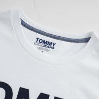 American Tommy Hifiger cotton logo print short-sleeved mens solid color fashion casual bottoming T-shirt
