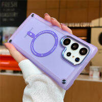 FELIXIO เคสป้องกันฮาร์ดพีซีกันกระแทกแม่เหล็กชาร์จไร้สายสำหรับ Samsung Galaxy S23 S22อัลตร้าพลัสสุดหรูเกราะโปร่งใสกันกระแทกเคสโทรศัพท์ Magsafe