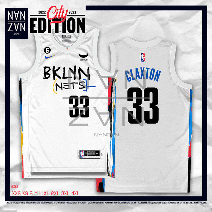 NANZAN 2022-23 City Edition NBA BROOKLYN NETS Nic Claxton Sublimation ...