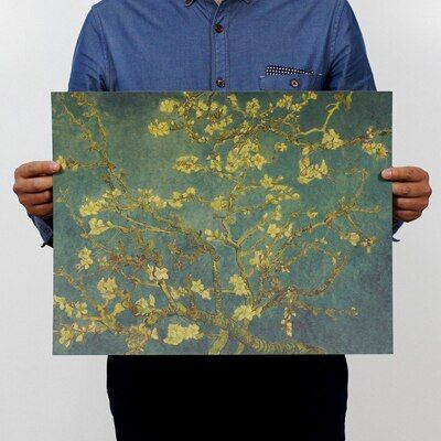【SALE】 nancarenko1977 Claude Monet/Van Gogh/ภาพวาดที่มีชื่อเสียง/กระดาษคราฟท์/โปสเตอร์บาร์/โปสเตอร์ย้อนยุค/ภาพวาดตกแต่ง47x36cm