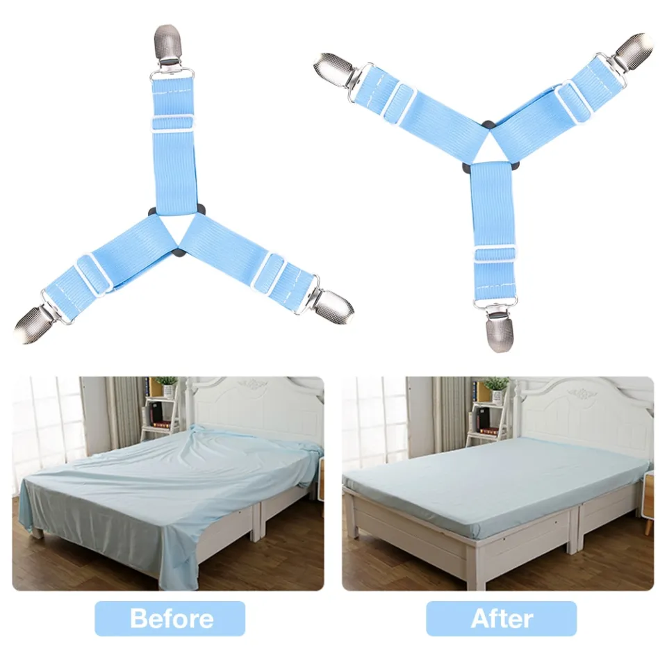 4Pcs/set Elastic Bed Sheet Holder Belt Fastener Bed Sheet Clips