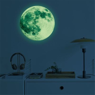 ห้องนั่งเล่นการ์ตูนรูปโลก SEDITION78AM6มีสีสันสดใสทำจากพีวีซีประดับดวงจันทร์เรืองแสง3d สติ๊กเกอร์ติดผนังเรืองแสงในที่มืดสติกเกอร์ตกแต่งบ้านติดผนัง