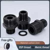 ❁✔ Carbon Steel Thread Fitting Inch Taper Thread to Metric O-ring Direct Oil pipe connector Hydraulic Fittings BSP 1/8 1/4 3/8 1/2