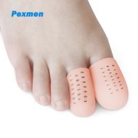 ♤♣ Pexmen 4Pcs Gel Toe Protectors Breathable Toe Cap Toe Sleeve Covers for Missing or Ingrown Toenail Corn Blister and Callus