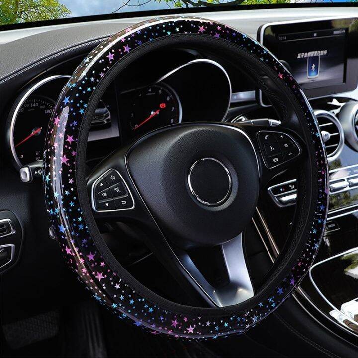 hot-cppppzlqhen-561-ปลอกหุ้มพวงมาลัยรถยนต์-universal-37-38cm-steering-wheel-protector-case-for-women-girls-auto-styling-accessories