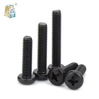 100pcs/lot Cross Recessed Pan Head Screw M1 M1.2 M1.4 M1.6 M2 M2.5 M3 M4 M6 Carbon Steel Black Phillips Machine Screw GRADE 4.8 Fasteners