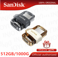 SANDISK Original OTG USBแฟลชDrive 512GB 1TB Micro USB 3.0หน่วยความจำ + อะแดปเตอร์OTGฟรี