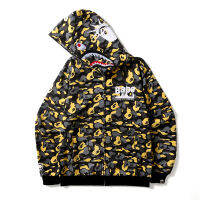 2021 BAPE ผู้ชายเสื้อฮู้ดสตรีแจ็คเก็ตผู้ชายใหม่สบายๆจำกัด Camouflage Plus ขนแกะ Hooded เสื้อกันหนาว