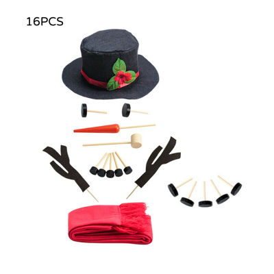 Wooden Imitation Christmas Snowman Dress Up Set Accessories Family Snowman Kit Toy Gifts