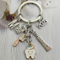 【CW】 New fashion A-Z letter tooth key chain toothbrush toothpaste creative attractive dental care doctor nurse accessories