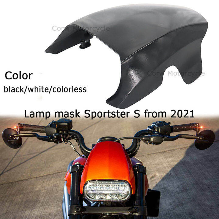 motosikal-ไฟหน้าด้านหน้าสีดำเงาฝาครอบแต่งรถ-unsportster-s-1250-rh1250-rh-1250-2021-2022
