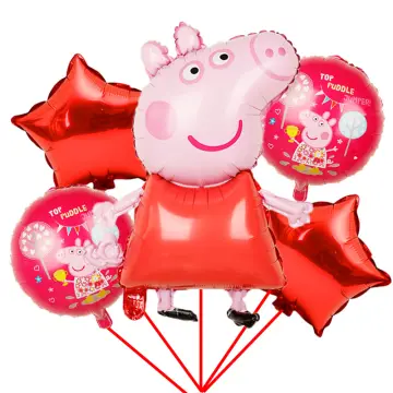 24pcs Peppa Pig George Family Birthday Party balloon globos Pink Blue Peppa  Pig shower Figure toys