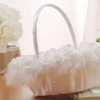 Western Wedding Ceremony Romantic Flower Girls Basket Rhinestone Foam Rose Flower Feathers Petals Bouquets Holder Oct11 21