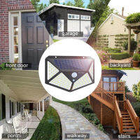 100 LED - 3 โหมด Solar motion sensor light ไฟติดผนังโซล่าเซลล์พลังงานแสงอาทิตย์ สุดคุ้ม ไฟนอกอาคาร ไฟกึ่งภายนอก โคมไฟภายนอกอาคาร ไฟโซล่าเซลรั้ว