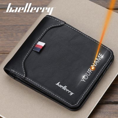 2021 Men Wallets Free Name Customized Card Holder High Quality Male Purse PU Leather Coin Holder Men Wallets Carteria
