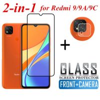 (Hulux electron) กระจกนิรภัย2in1สำหรับ Xiaomi Redmi 9C 9A 9 C ฝาครอบกล้องป้องกันหน้าจอสำหรับ Xiaomi Xiaomi Redmi หมายเหตุ9 Pro ฟิล์มแก้ว