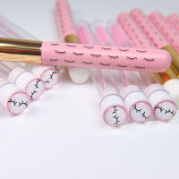 10 Pieces Pink Ultra Soft Lash Cleansing Brushes,Lash Shampoo Brushes,10 Pieces Glitter Tube Mascara wand Brushes