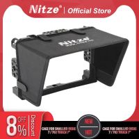 Nitze JT-S02B กรอบใส่จอภาพสำหรับ SmallHD อินดี้7/702 Touch 7 "กับ Sunhood,รางนาโตและติดตั้งอุปกรณ์เสริมรองเท้าเย็น