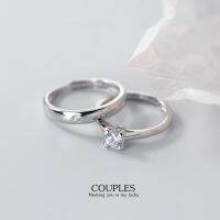 s925 Couples ring 28 แหวนคู่รักเงินแท้ Love you ประดับด้วย Cubic Zirconia (CZ) ปรับขนาดได้