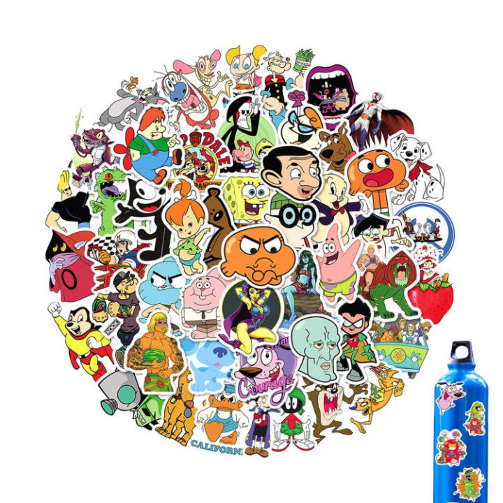 90s-cartoon-stickers-50pcs-vinyl-waterproof-stickers-for-laptops-bumpers-skateboards-stickers-for-water-bottles-computers-phones-admired