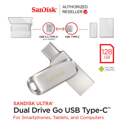 SanDisk Ultra® Dual Drive Luxe USB Type-C 128GB (SDDDC4-128G-G46) แฟลชไดรฟ์ ไดร์ฟ OTG สำหรับ โทรศัพท์ แท็บเล็ต Tablet iPad Pro รับประกัน Synnex 5ปี