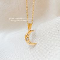 MOONSHINE necklace tinari gold cz diamond moon pendant stainless สร้อยคอ สร้อยจี้ พระจันทร์ ของขวัญ วาเลนไทน์