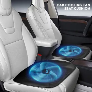 Car Summer Cool Ice Silk Seat Cushion With USB Plug-in Ventilated Cooling  Chair Pad Three