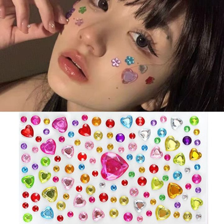 Newest Halloween Makeup DIY Temporary Star Heart Shaped Crystal Face Gem  Sticker Rhinestone Face Jewels - China Tattoo Sticker and Face Gems price