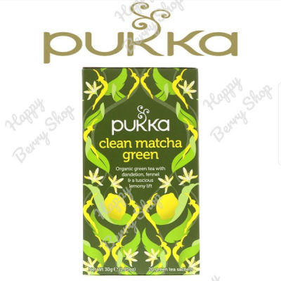 ชา PUKKA Organic Herbal Tea 🍃⭐CLEAN MATCHA GREEN⭐🍵 ชาสมุนไพรออแกนิค ชาเพื่อสุขภาพจากประเทศอังกฤษ 1 กล่องมี 20 ซอง