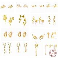 {Han ornaments}CANNER Pendientes Plata 925 Snake Series Dangle กระดูกอ่อนเจาะ925 Silver Studs ต่างหูสำหรับผู้หญิง Zirconia ต่างหูเครื่องประดับ