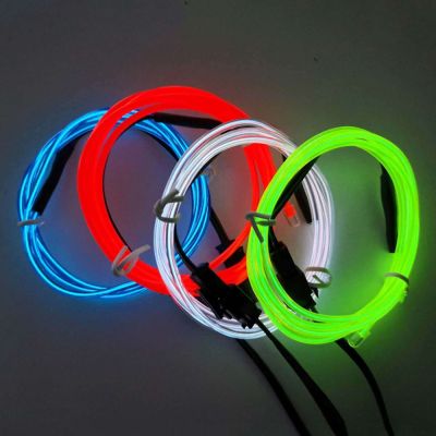 EL Wire 5/4/3/2/1Color 1M Illuminated Lights with Neon Lights DIY Combination Multicolor Lights AA Batteries USB Prom LED Strips