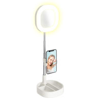 Travor ring lamp wiht makeup mirror storage box monopod phone holder dimmable selfie ring fill light for photograohy lighting