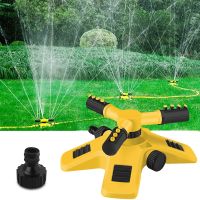 Garden Lawn Sprinkler 360 Degree Automatic Rotating Sprinkler Large Area CoverageTrigeminal Sprinkler Tandem Water Sprayer