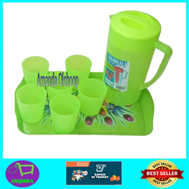 Teko Plastik Set Of 7 Pcs 1 Nampan Calista Premium Water Jug Calista Takankala Teko 9625