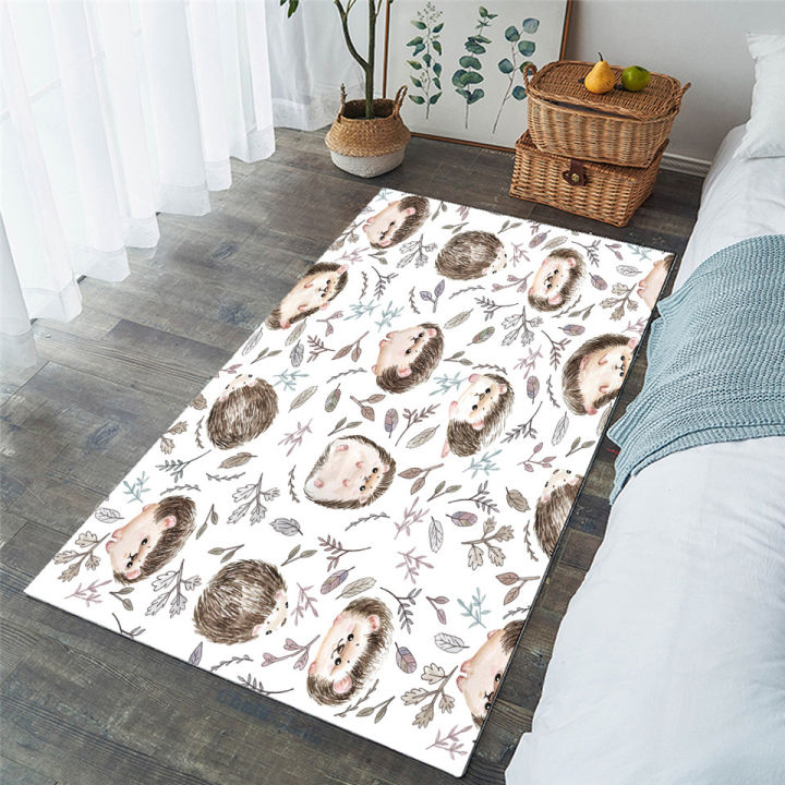 beddingoutlet-hedgehog-large-carpet-for-living-room-watercolor-bedroom-rugs-cartoon-tapete-leaf-cute-animal-floor-mat-home-decor