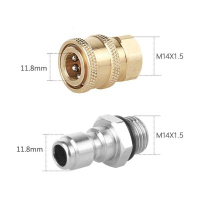 1/4 Quick Connector Pressure Washer Adapter Set M14*1.5 Female 4000PSI Brass Car Washing Garden Hose Tool Replacement Parts