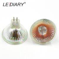 Lediary Mr16หรี่แสงได้10ชิ้นหลอดไฟฮาโลเจน Gu5.3 12V/220V 35/50W ถ้วยหลอดไฟฮาโลเจนสูงลูเมนแก้วใส