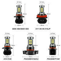 2ชิ้น H8 H16JP 9006 HB4 9005HB4 9145 H11หลอดไฟ LED อัตโนมัติป้องกันไฟตัดหมอกรถขับรถวิ่งไฟ foglamps 6000พันสีขาว