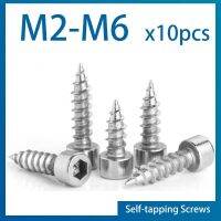 10pcs/lot M2 M2.5 M3 M3.5 M4 M5 M6 Hexagon Hex Socket Cap Head Self Tapping Screw 304 Stainless Steel Allen Head for Speaker Fasteners