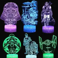 ✢ Disney Star War Night Light for Kids Birthday Gift Girls Bedroom Bedside 3d LED Light Colorful Neon Table Lampara For Christmas