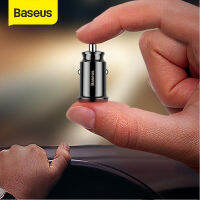 BASEUS เครื่องชาร์จโทรศัพท์รถยนต์ขนาดเล็กระบบชาร์จเร็วที่ชาร์จแบตในรถ4.8A ชาร์จ3.1A ในรถยนต์สำหรับ Iphone 14 13 12 Pro เครื่องชาร์จ USB สำหรับคู่ Huawei Xiaomi Samsung