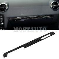 gthrrftdb For Audi TT TTS Soft Carbon Fiber Interior Co-pilot Dashboard Glove Box Moulding Cover Trim 2008-2014 1pcs