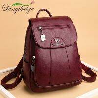 ☬▽ 5 Color Women Soft Leather Backpacks Vintage Female Shoulder Bags Sac Dos - Fashion Backpacks - Aliexpress