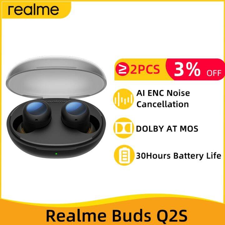 realme Buds Q2 S TWS Earphone Bluetooth AI ENC Noise Cancellation
