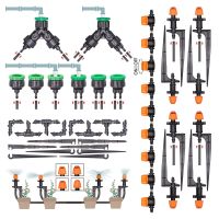 Home Garden Tap Water Connecters Shut Off Valve 1/4 39; 39; Watering Irrigation Couplings Tee Elbow Barb Hose Nozzle Stake Support