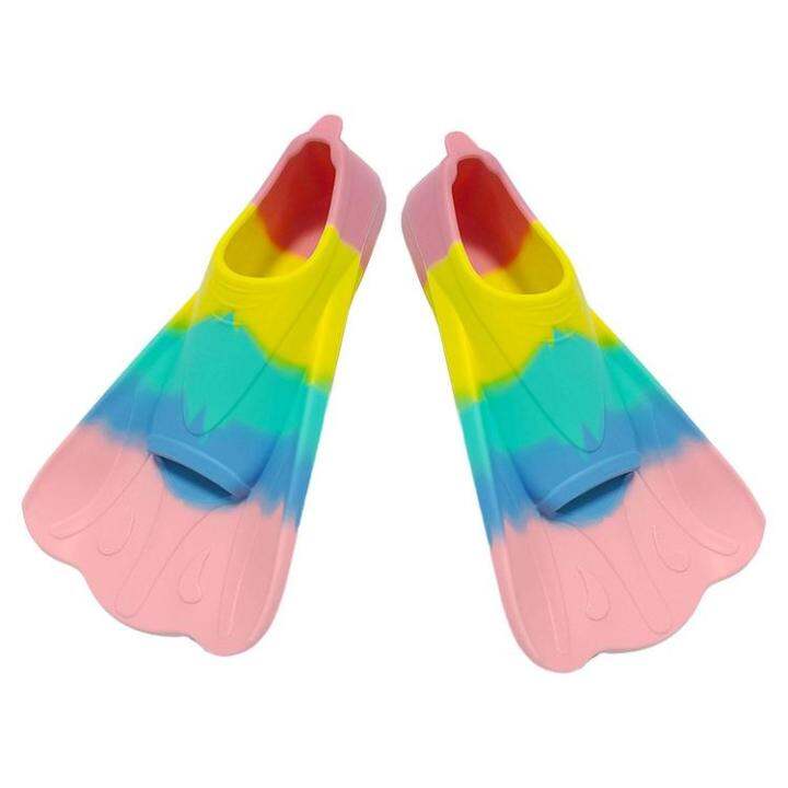 Silicone Swim Fins Kids Short Professional Durable Training Fins For