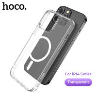 HOCO 100% Original Magnetic Magsafe โปร่งใส Series เคสโทรศัพท์มือถือเข้ากันได้กับ Apple สำหรับ iPhone 14 Pro Max iPhone 14 Plus รุ่นกันกระแทกป้องกัน TPU Case