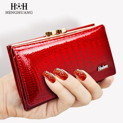 HH Womens Wallet and Purse Genuine Leather Ladys Wallets Small Short Clutch Coin Purse Luxury Female Luxury Purses
