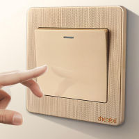 [NewFCMY] Gold Wall Switch 1234 Gang 1Way Button Wall Light Switch On Off Push Button