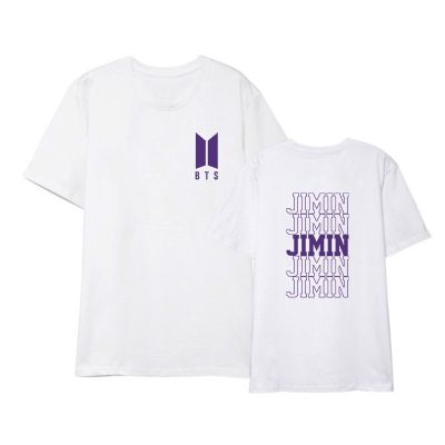 ไอดอลเกาหลี เสื้อยืดผ้าฝ้ายพิมพ์ลาย KPOP BTS JIMIN JUNGKOOK เสื้อยืดผู้หญิงแฟชั่น